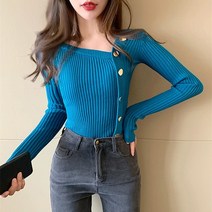 니트 가디건 Neploe-풀오버 싱글 브레스트 여성용 세련된 버튼 탑 가을 신상품
