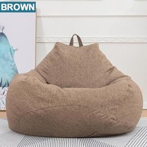 빈백 쇼파 쿠션 큰 작은 릴렉스 beanbag 소파 커버 의자없이 필러 리넨 천 안락 좌석 가방 푸프 퍼프 소파 다다미 거실, 갈색 m