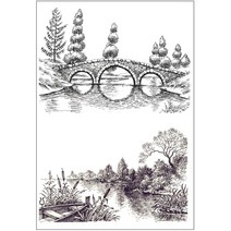 다리 / 호수 DIY 실리콘 클리어 스탬프 Cling Seapbook 엠보싱 앨범 장식 공예