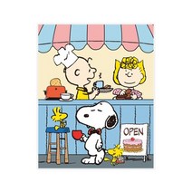 DIY 스누피 피너츠 DAILY 보석십자수 세트 40x50 큐빅 페인팅, CAFE