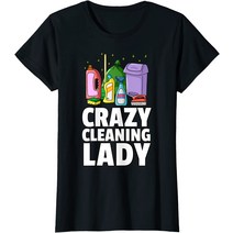 볼링유니폼 볼링티셔츠 볼링티 Womens Crazy Cleaning Lady Housekeeping Gift T-Shirt