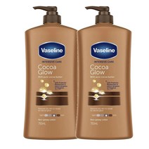 바세린 호주 Vaseline Body Lotion 인텐시브 케어 코코아 글로우 바디로션 750ml, 2팩