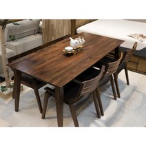 카펜터홈 바리톤 월넛 호두나무 원목식탁 6인식탁세트 4인식탁, 4인식탁(1400), 식탁만(단품)