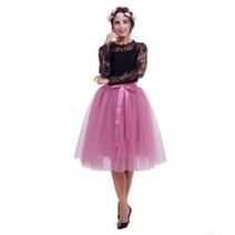 스팽글롱스커트 울미니스커트 누빔 기모 5 레이어 tulle skirt 여성 여름 볼 가운 미디 스커트 여성 하이 웨이스트 투투 pleated faldas for women, 한 사이즈, 연보라색