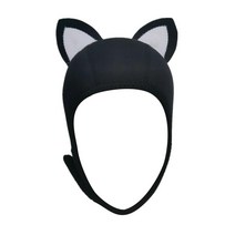 고양이 귀 스쿠버 다이빙 후드 모자 여성용 열 서핑 후드 에어 벤트가있는 수상 스포츠 액세서리 Stretchable Head, 화이트이어 S, 네오프렌