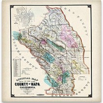 1895 Map of Napa Valley California Art Print - 11x14 Unframed Art Print - Great Vintage Home Decor f, 1