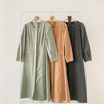 [다잇템] 여자 스트랩 나일론 미색 Y넥 FW 편한 롱원피스