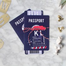 30개세트 여권청첩장 비행기 탑승권 아이디어 초대장 유용한 여권 청첩장 초대장 티켓 항공권, 50개세트