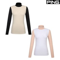 핑 핑(PING) 골프웨어 봄 여성 배색 긴팔 이너 티셔츠 121B1TI061_WHBG