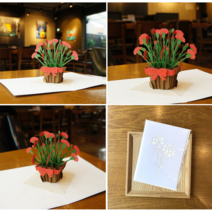WONKING 3D 입체 카네이션 어버이날 스승의날 카드 팝업카드 update, 1.카네이션 바구니(중)-엠버 바닐라 향기, 1개