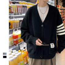 이승창 가을 겨울 니트 카디건 남자 박시핏 코트 남자 영 캐주얼 니트