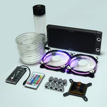 커스텀 수냉 syscooling 소프트 튜브 키트 p69x d 펌프(rgb 팬 포함) 블랙 cpu 워터 블록