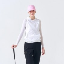 클리블랜드 밑단스트링 루즈핏 우븐 여성 후드 골프조끼 (CGWVT32606), 화이트