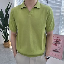 [당일출고] 시원한 여름 반팔 니트 카라 티셔츠 남자 니트