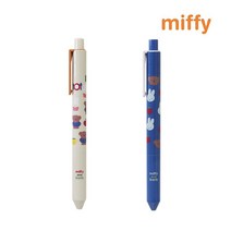 일본 캐릭터 필기구 미피&보리스 볼펜 애플 0.7mm (2컬러), 아이보리
