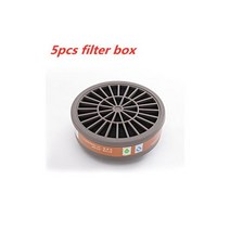 먼지차단마스크 연기 가스 마스크 페인트 용접 화학 보호 호흡기 독성 캐니스터 방진 활성탄 필터, 5pcs filter box