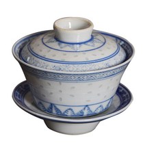 개완 다완 삼재 경덕진 다기 복고풍 청화 영롱, 대용량175ml(용심), 1개