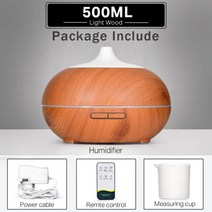 초음파 가습기 미스트 메이커 550 500 400 아로마 테라피 에센셜 오일 디퓨저 쿨, 500ml -- 빛 -- 모드, 우리 플러그