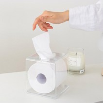 투명 두루마리 티슈 화장지 케이스 업소용 휴지홀더, 직사각