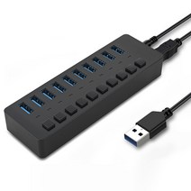 ACASIS USB 3.0 허브 멀티포트 전원차단기능, 10포트 플라스틱
