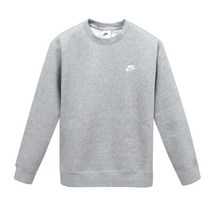 나이키 NSW 클럽 크루 플리스 기모 맨투맨 그레이 남자 긴팔 티셔츠 BV2662-063