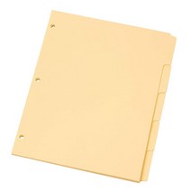Oxford 마닐라 링 바인더 디바이더 3개 탭 5개 1/5 컷 탭 250개 박스 M1158