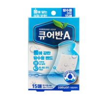 [민헬스케어] 큐어반A 방수 반창고 밴드 대형 15매입 (38x72mm), 1개