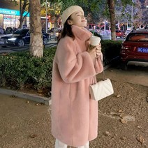 에코퍼 명품스타일코트 포근한 핑크 화이트 블랙 양털 퍼코트
