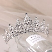 티아라큐빅 웨딩 왕관 브라이덜샤워 공주 왕관머리띠, 티아라02, 1개