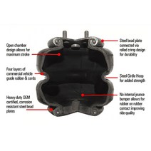 에어 서스펜션 공기 탐 봄 중단 2E2300 두 배 복잡한 고무 하나 항구 트럭 차축 위한 12 quotnpt, 한개옵션0