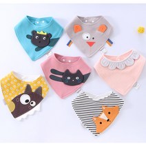 유아용 사계절 캐릭스카프빕 턱받이 곰 여우 고양이