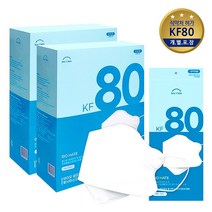 바이오셀프케어 KF80 마스크 대형 화이트 개별포장 100매(50매x2박스), 바이오셀프케어/KF80/대형/화이트/100매, 2개, 50개