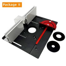 라우터테이블 테이블쏘 알루미늄 인서트 플레이트 - 슬라이딩 트랙 펜스와 마이터 게이지가 있는 목공 벤치 베이클라이트 밀링 탑, 세트 2 알루미늄 울타리