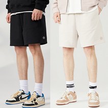 [뉴센] 1+1 여름 남성 트레이닝 반바지 5부 빅사이즈 트레이닝복 츄리닝 자수 2장묶음