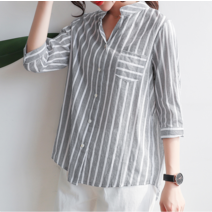 Happy Shopping 기본핏 여자 여름 하객룩 시원한 린넨셔츠 k09