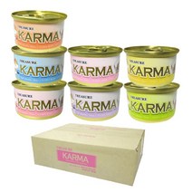 카르마 고양이 간식캔 80g 24개 1박스, 가다랑어+새우