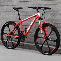 ( MTB 산악자전거 ) 24인치 26인치 입문용 크로스컨트리 자전거 21/24단, 21단, 6포크 에디션 - 레드