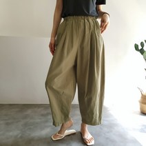 리즈와이 코쿤 핀턱 항아리 와이드 통 밴딩 배기 팬츠 벌룬 면바지 (4color)