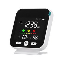 ABS 화이트 컬러 LCD 디스플레이 마이크로 B 포트 품질 모니터. 가정용 NDIR CO2 검출기 계량기. 86Kpa-106, 한개옵션0