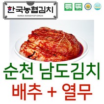 입점특가 한국농협김치 순천 남도 배추 포기 + 묵은지 파 갓 총각 열무 백김치 HACCP 국내산, 5.배추포기김치 3kg+열무김치 1kg