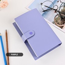 달러북 화폐 수집 스크랩북 지폐 옛날 케이스 보관 100 지폐 수집 앨범 흰색 내부 잎 루즈 리프 PU 커버, 04 보라색