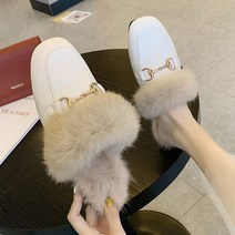 S/N_: 털블로퍼 밍크털 퍼 골드 체인 블로퍼 슬리퍼 : 4E6531_FBG