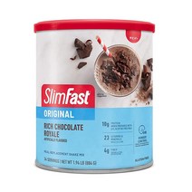 SlimFast 식사 대체 파우더 오리지널 리치 초콜릿 로얄 셰이크 믹스 프로틴 10g 함유 52회분, 52 Servings (Pack of 1)