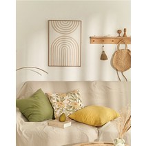 데이릴리 자카드 쿠션커버, 머스타드