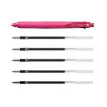 제트스트림 SXE4-500-07 4색 볼펜 0.7mm + 전용 리필심 블랙 5P, 1세트, 핑크