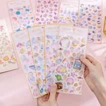 클리어 다꾸 스티커 4p세트 인스 폴꾸 폰꾸 포인트 우주 보석 바다 별 ins 다이어리, P옵션