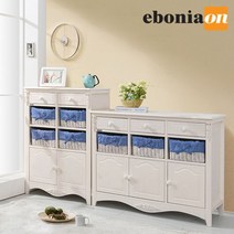 에보니아 로즈 와이드/ 하이 라탄서랍장 / 수납장 거실장 정리함, 로즈와이드서랍장