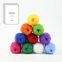 [앵콜스] 고급도안12종 + 퐁퐁수세미 미니10볼세트 수세미실 뜨개실 털실 부엌소품, A-Fruity