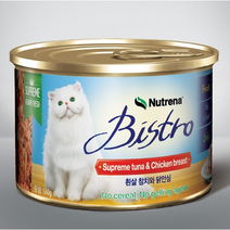 비스트로 고양이용 흰살참치와 닭안심 캔, 160g, 3개입