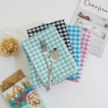 [윤자매네] 일본 포그린넨 체크 키친크로스 주방타올(4type), 민트